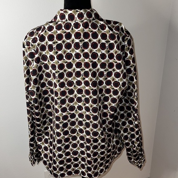 Impressions of California buttoned down long sleeves polyester shirt blouse top - Picture 4 of 7